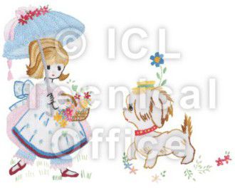 刺繍デザイン画像002：アンと愛犬ラプラス