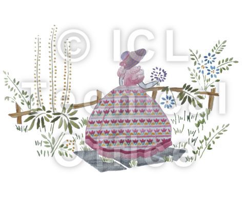 刺繍デザイン画像004：園遊会の麗人ダイアナ（ピンク系）