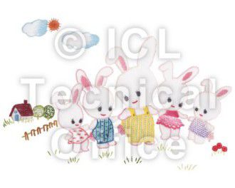 刺繍デザイン画像201：ウサギのキディーヤード