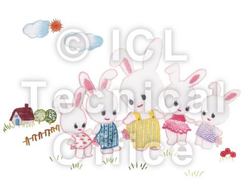 刺繍デザイン画像201：ウサギのキディヤード