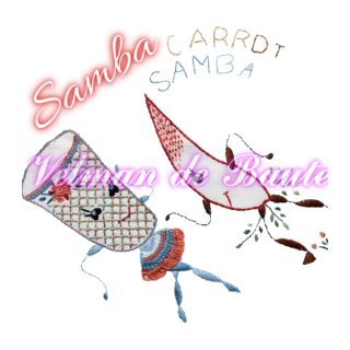 Embroidery sticker; Samba carrots