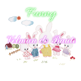 Embroidery sticker; Rabbit Kiddyard