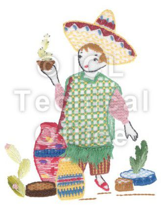 刺繍デザイン画像301：サボテン売りのダニエル(メキシコ)