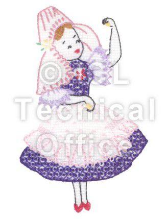 刺繍デザイン画像304：民族舞踊を踊るナタリア(ポーランド)